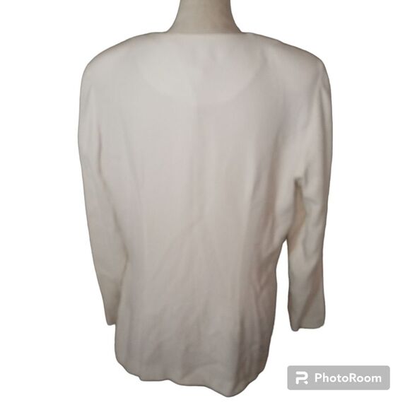 Vintage K Studio Cream 2 Button Open Embroidered Formal Jacket Size 14 - Picture 3 of 7